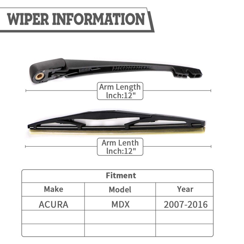 HODEE Rear Wiper Arm Blade Nut Set Replacement for ACURA MDX 2007-2016,Rear Wiper Cover Accessories Assembly, Wiper Cap Set for Back Windshield Window,OE: 76720-STX-A01 76720STXA01 - Image 2